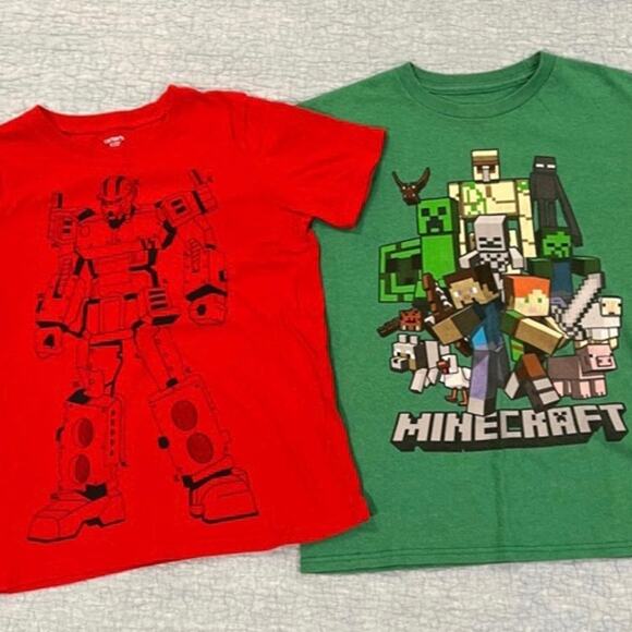 Boys Size 10/12 Transformer and Minecraft Shirts Bundle - Picture 1 of 10